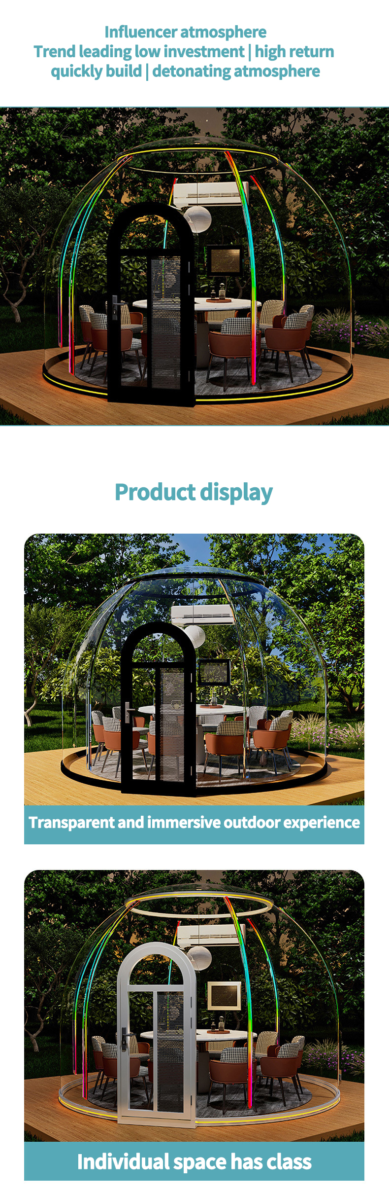 Spherical Homestay Hotel Outdoor Courtyard Terrace Large Tent Sunroom Holiday Leisure
