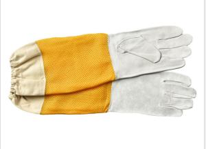 Quality High quality white sheepskin beekeeping gloves with yellow soft ventilated wholesale