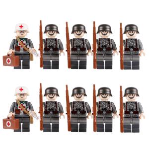 Quality Bricks WW2 military building blocks German soldier medical army weapon guns set figures accessories toys wholesale
