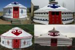 White 100% Wood Frame Mongolian Yurt Tent Waterproof For Hotel Accommodation