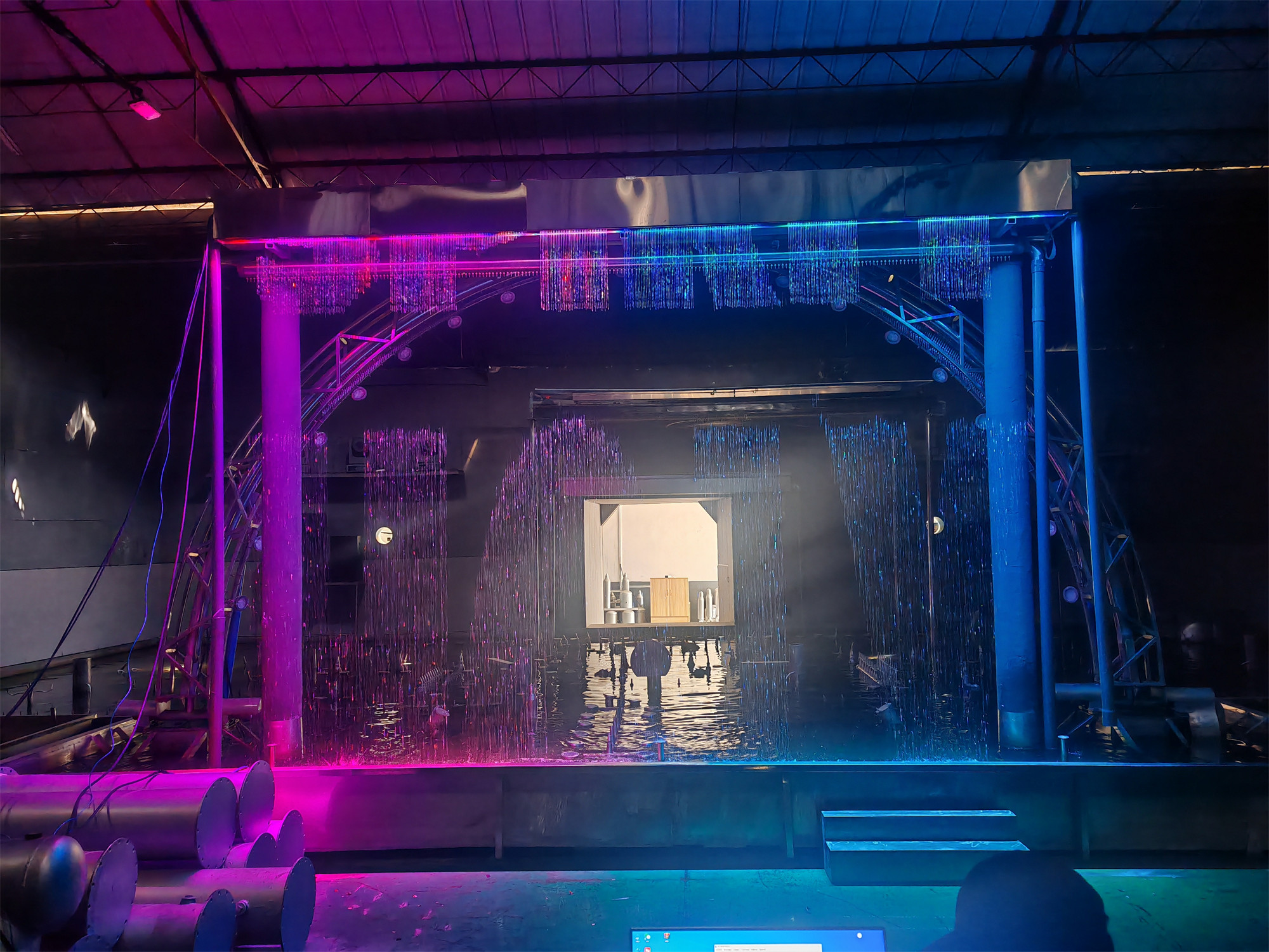 Customizable Digital Water Curtain Fountain For Outdoor Space