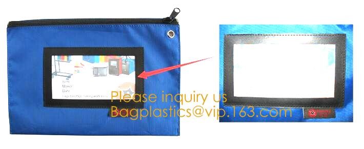Zipper Vinyl PVC Leather Bank Deposit Bags Bank Deposit Bag With Key Ring,Locking Courier Bag 1000 Denier Nylon Combinat