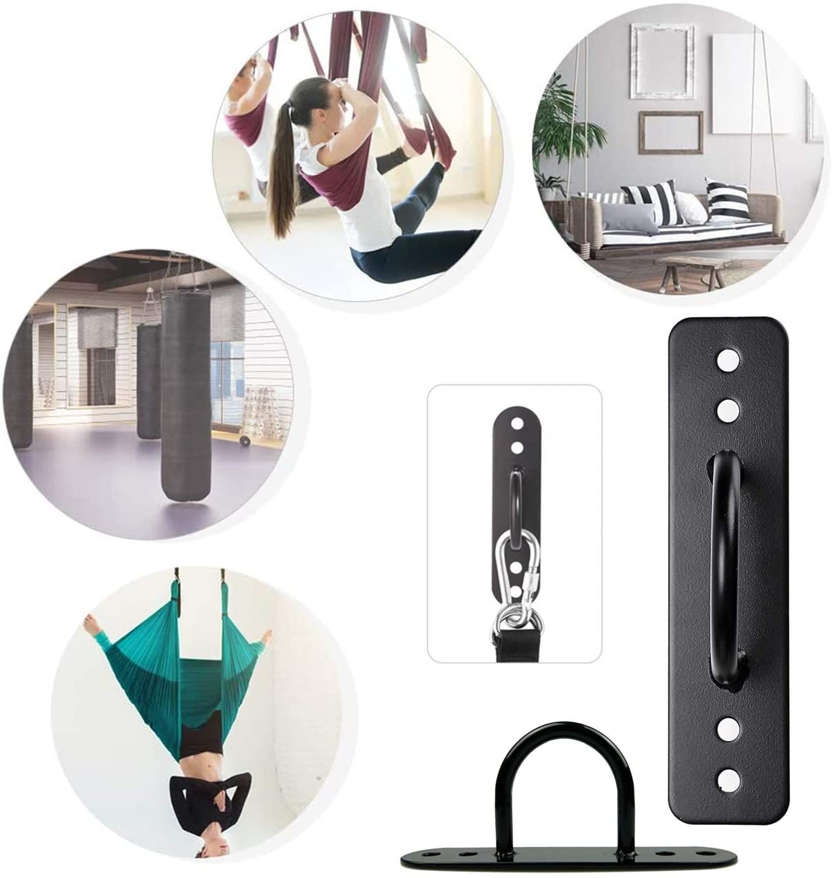 300 kg Load Capacity Carbon Steel Bicycle Wall Anchor for Battle Rope/Resistance Bands