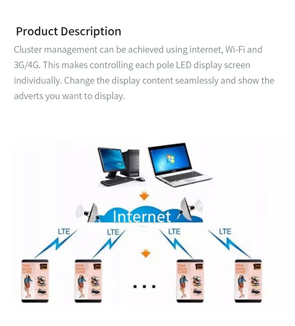 Outdoor P2.5mm LED Street Pole Display Full Color Lamp Billborad