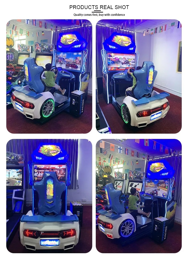 42Inch Dynamic Driving Racing Car Simulator Arcade Game For 1-2 Players