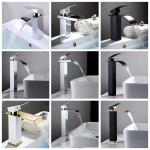 SUS304 Waterfall Bathroom Sink Faucet In Chrome Gold Rose Gold