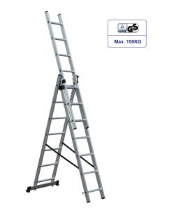 Durable 3x7 Collapsible Extension Ladder Adjustable Aluminum Ladder