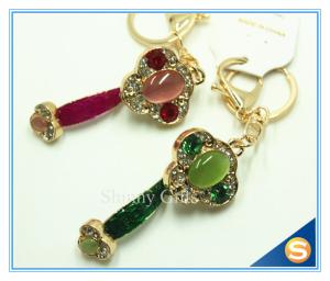 Quality Novelty Custom Metal Crystal Key Chain Carabiner Mobile Phone Key Chain wholesale