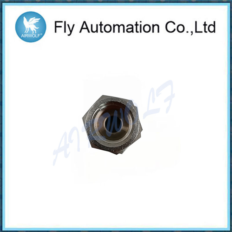 M6 * 9 Silvery Brass Tube Fittings , Internal Thread Through Connector G1 / 8