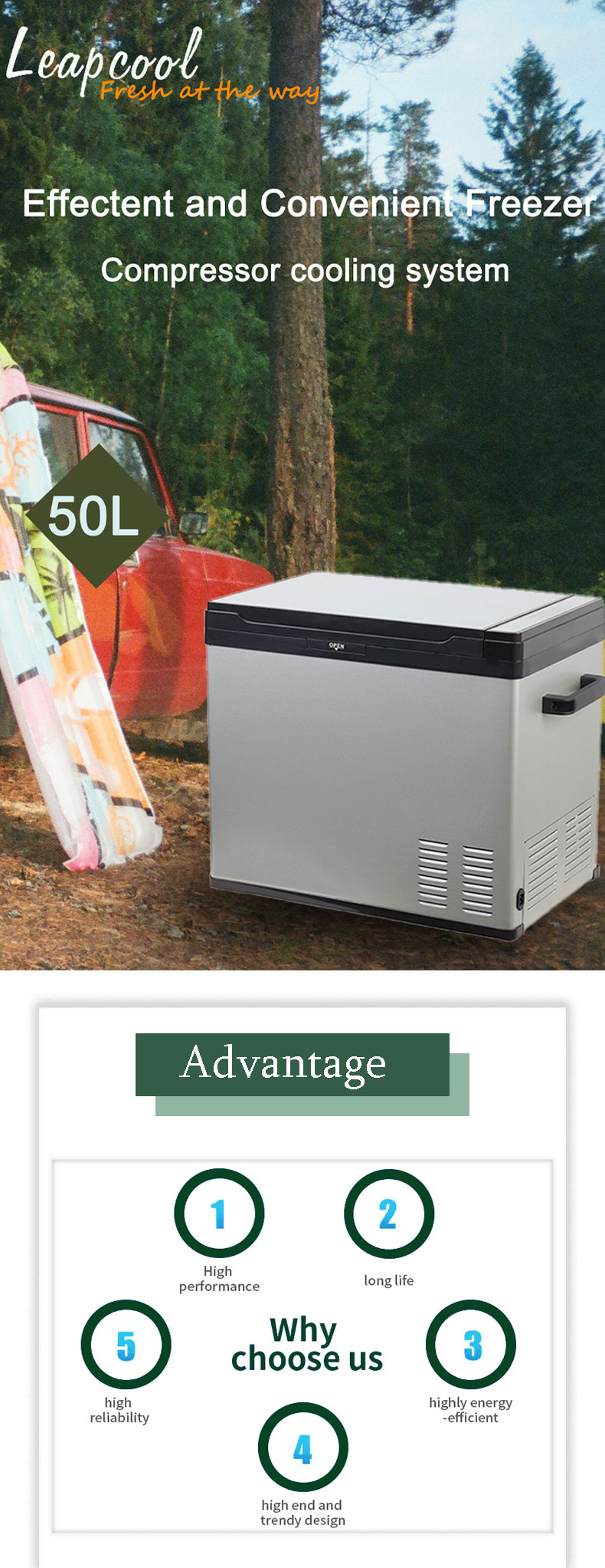 Home and Car Dual Purpose Refrigerator 50L Capacity with Grade 1 Energy Efficiency Rating