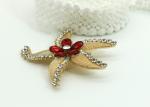 Five Pointed Star Brooch Pins For Clothes Gold Inlaid Diamond OEM ODM