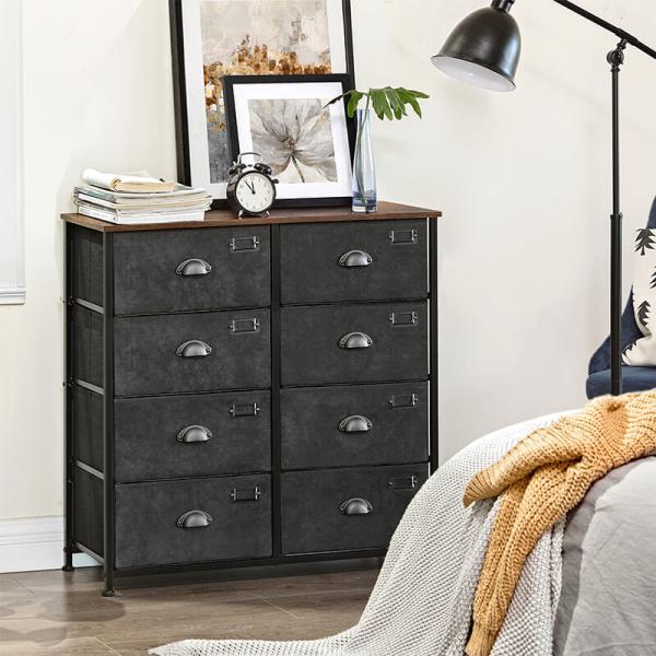 8 Drawers Fabric Dresser for Sale, Storage Organizer, Drawer Dresser for Bedroom