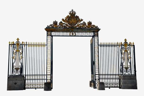 Swing Courtyard Iron Gates Hot-Dipped Galvanized Surface Beautiful Elegance