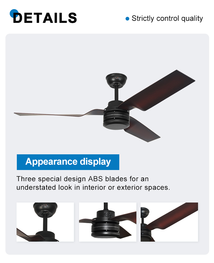 15cm Suspender Length AC Motor Remote Control Ceiling Fans Without Lights 1stshine Top