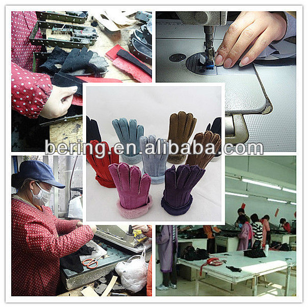 2018 Fashion Smooth Rex Rabbit genuine lamb Leather women fur Fingerless Gloves