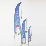 Christmas Garden Flag Sant Claus and Snowman