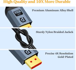 Quality 4k 60hz 28AWG Display Port Cable Ultra HD For Gaming Monitor wholesale