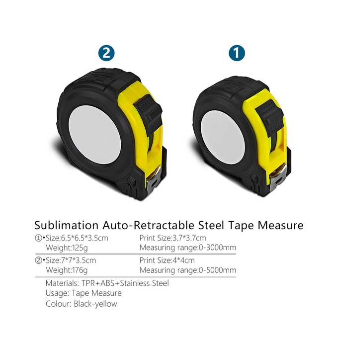 Sublimation Auto-Rectractable Steel Tape Measure For Sublimation Printing