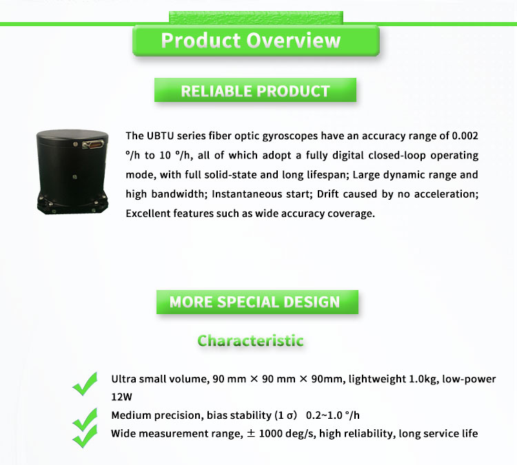 12W UNIVO UBTU500Y Inertial Attitude/Azimuth Reference System Fiber Optic Gyroscope Sensor North Seeker