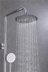 Fully Electroplated Wall Mount Shower Faucet Round Hot Cold Water Thermostatic