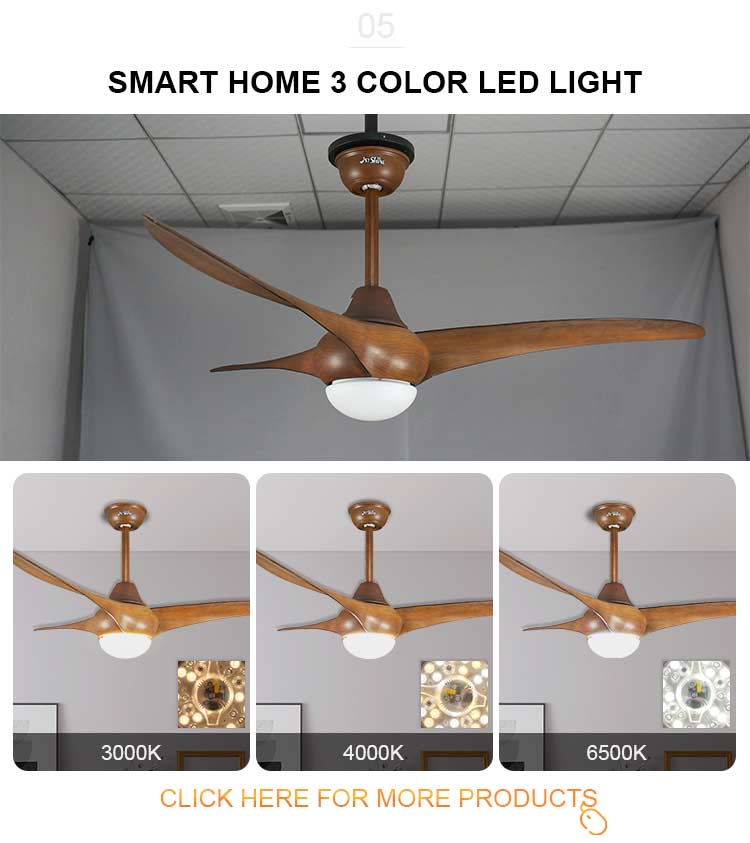 Cool Function Chinese Folding Ceiling Fans with LED Light 3000-6000K Color Temperature