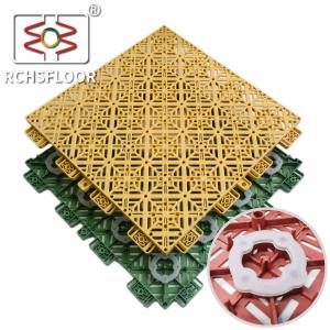Quality 14.9mm Basketball Tennis Court Tiles Interlocking PP Tiles Customized LOGO wholesale