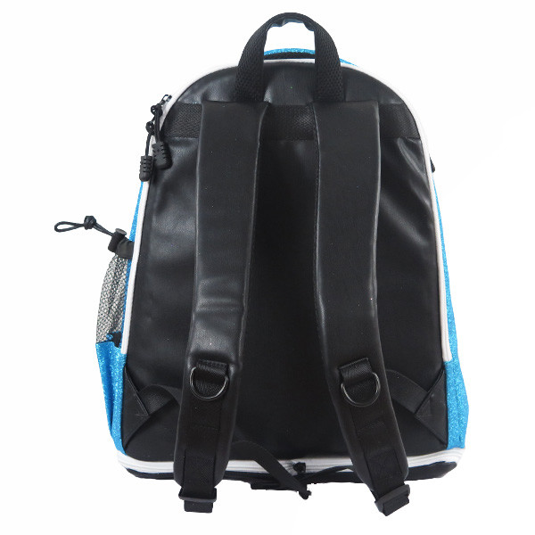 Trendy Custom Cheer Backpacks / Blue Glitter Backpack With Computer Interlayer