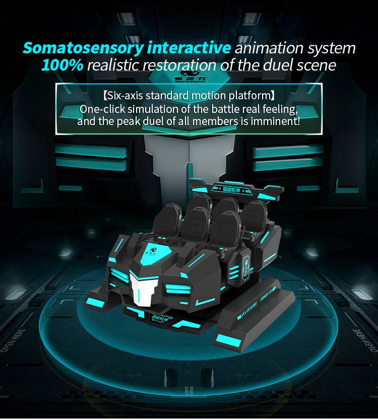 Theme Park 9D Virtual Reality Cinema Simulator System 6 Seats