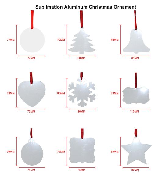 DIY Custom Double Sided Sublimation Aluminum Christmas Ornaments Sublimation