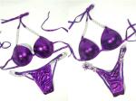 Shiny NPC Bikini Competition Suits , Metallic Competition Swimsuits