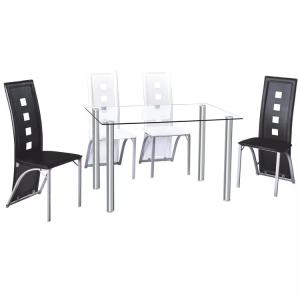 Quality Restaurant Tempered Glass Table 1200*700*750mm Modern Glass Dining Table Set wholesale