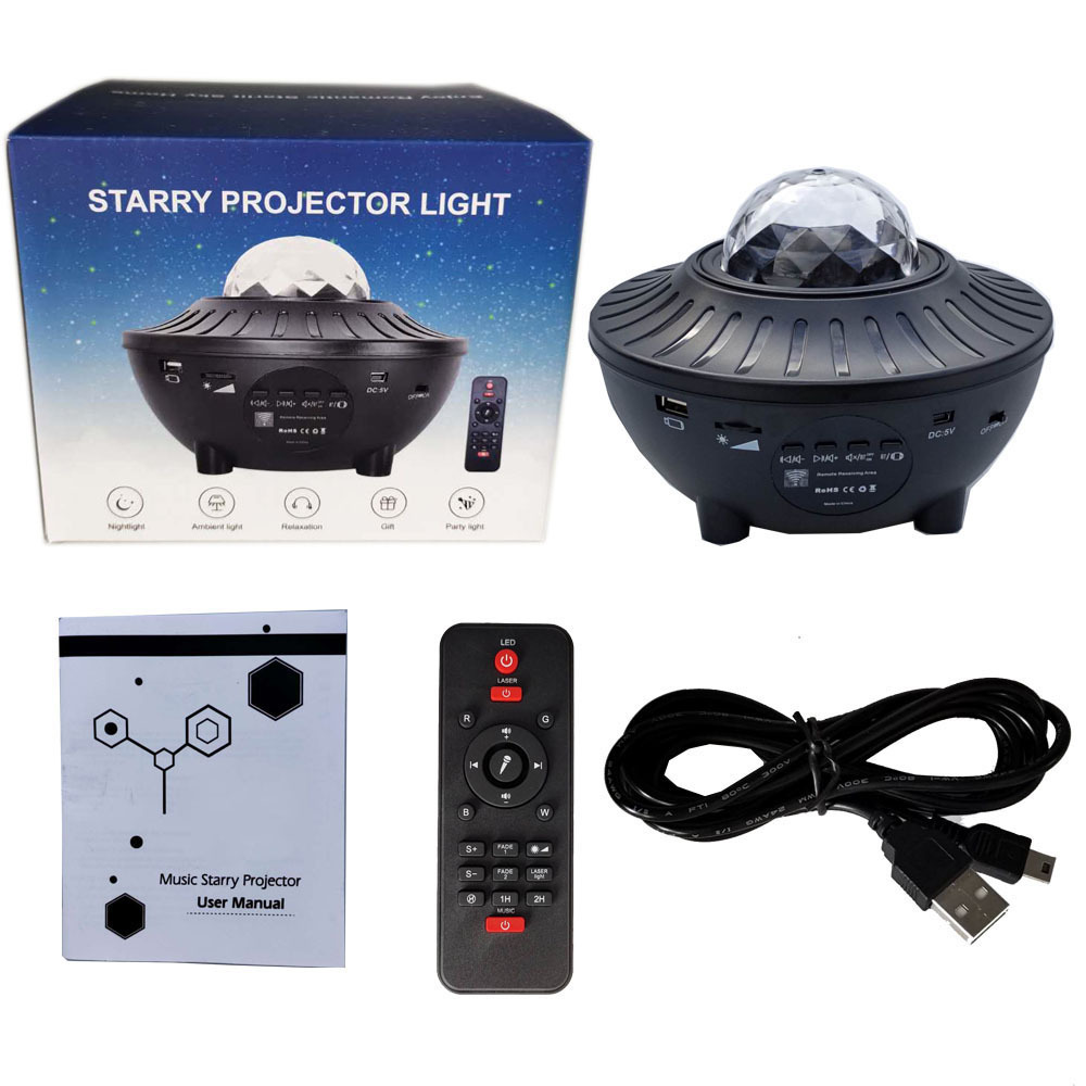 LED Star Galaxy Projector Ocean Wave Night Light Room Decor Rotate Luminaria Decoration Bedroom Lamp Gifts Starry Sky Projector