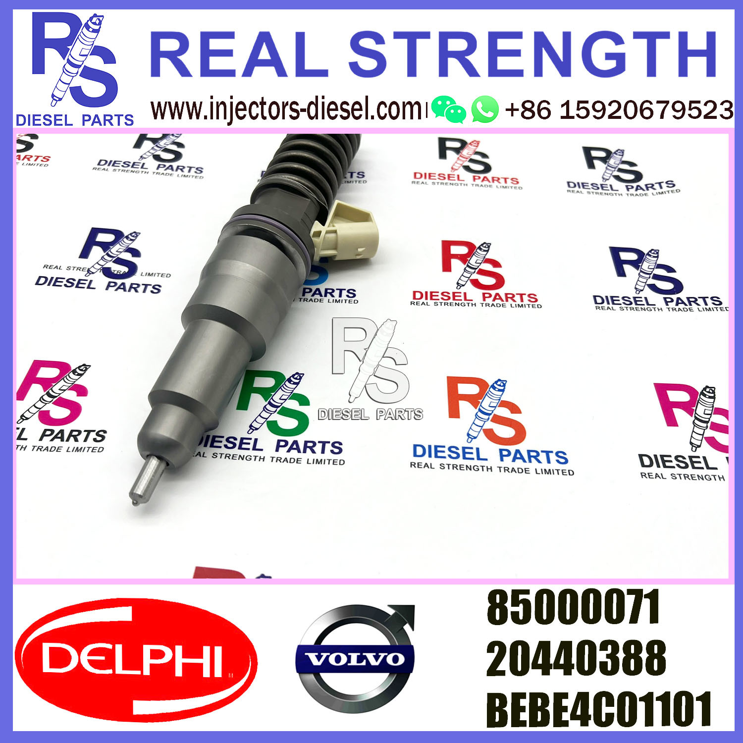 DELPHI 2pin injector 85000071 20440388 BEBE4C01101 Diesel pump Injector V-O-L-V BEBE4C01101 E1 for V-O-L-V D12 BUS