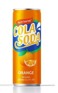 Quality Private Label 300ml Orange Flavour Cola Drink Soda Drink Canning OEM Label Desgin wholesale