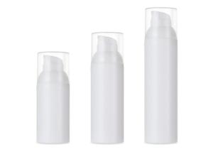 Quality Round 75ml PP Airless Cosmetic Bottles Silk Screen Printing wholesale