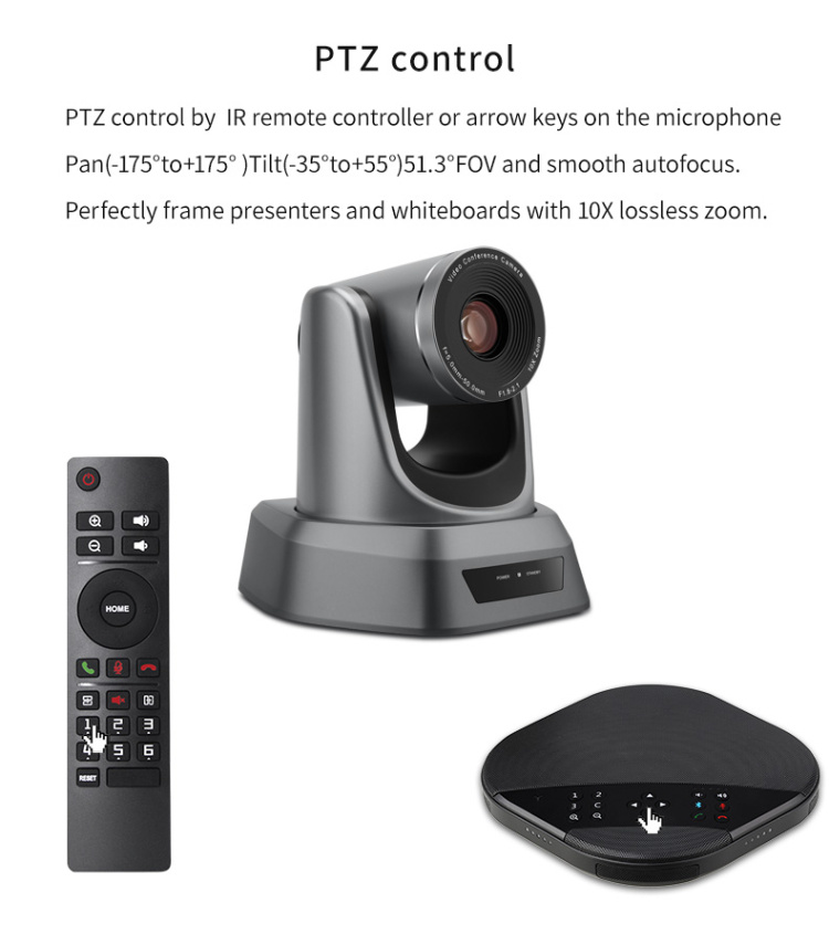 Va3000e 10X Zoom Video Conference Kits HD Video Audio Conferencing System Business Video Conference Camera