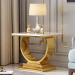 Light Luxury Stainless Steel Square Living Room Sofa Side Table