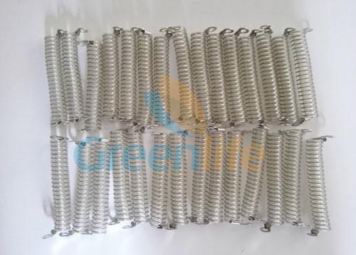 50mm Length Transparent Clear Steel Wire Spring Tool Tether w/2pcs Eyelets 3.2mm