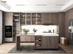 Modern I Shape Kitchen Cabinet Solid Wood Colored Kitchen Furniture For Durable