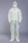 Yellow PP SMS SF Disposable Coveralls With Hood