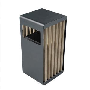 Quality Commercial W400mm 45L Outdoor Wooden Trash Can wholesale