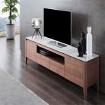Modern Grey Curved Corner Glass TV Stand for Living Room Elegant and Customizabl