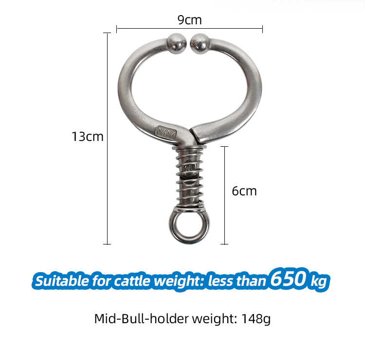High Durability Silver Bull Holder For 650KG Cattle Single Person Operation