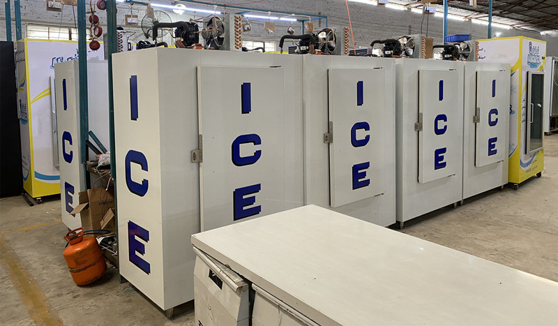 Front Opening Cold Wall Ice Bin Storage Freezer