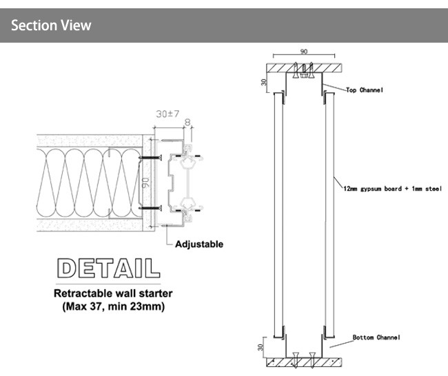 Hot selling partition wall frameless 90 series double glazed partition wall white color for meeting