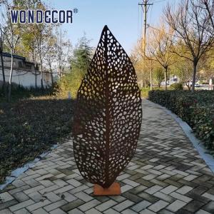 Quality 3D 2D Corten Steel Sculpture Modern Metal Leaf Garden Sculpture wholesale