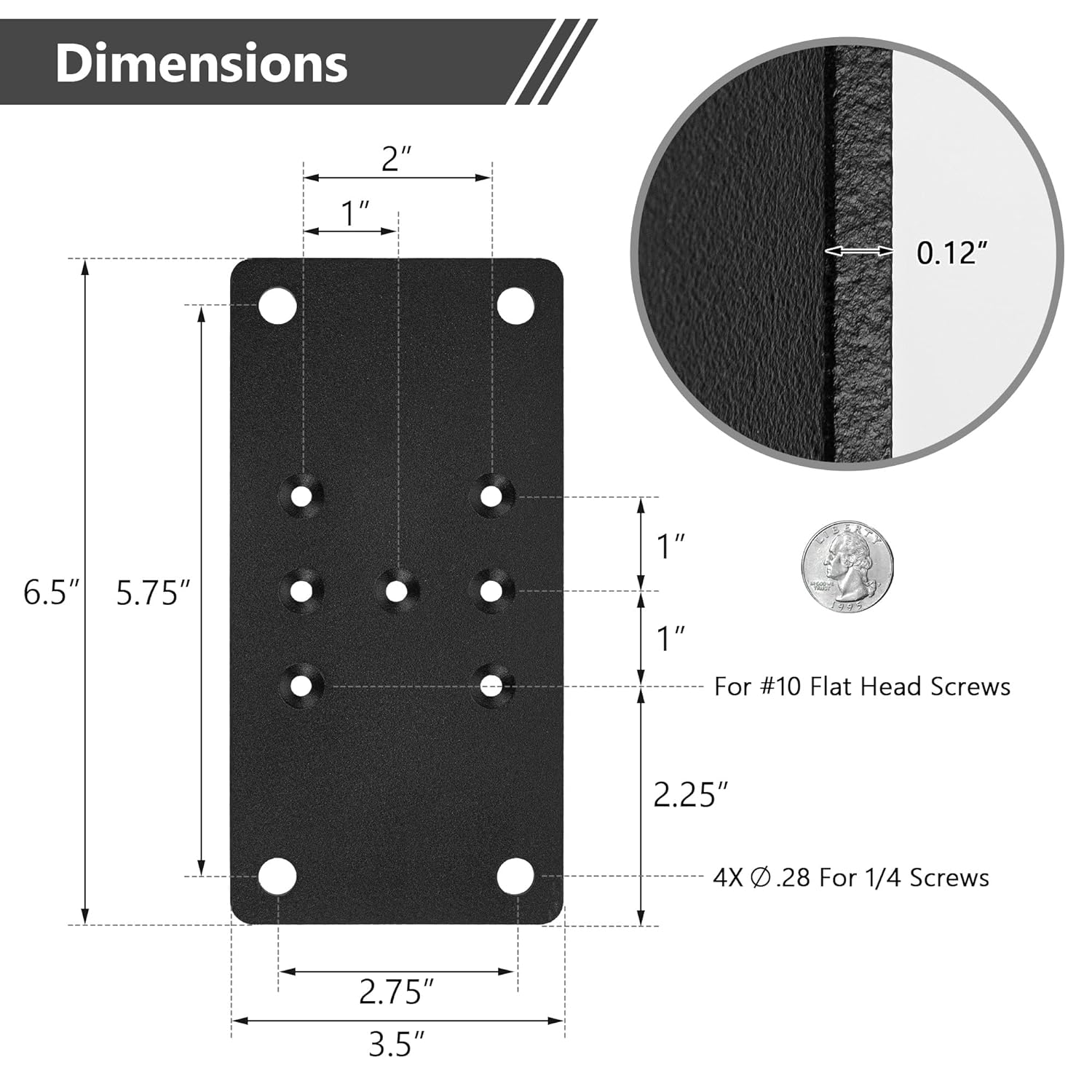Black Steel Plate Post Anchor Base 2 pc for Wood Joint Wood Fence and Mail Post Bracket