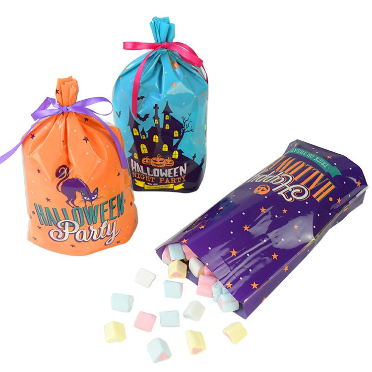 Halloween Trick Treat Drawstring Plastic Bag 5.5*7.6inches ASP
