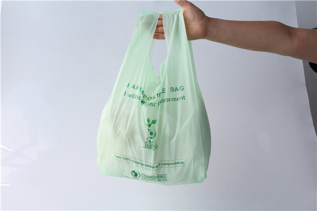 Small Biodegradable Compostable Shopping Bags PBAT Cornstarch For Food