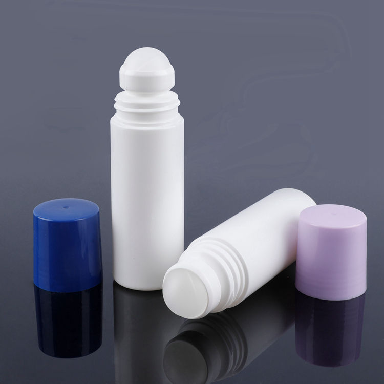 White Deodorant Essential Paste Roll On Plastic Bottle With Pink Overcaps